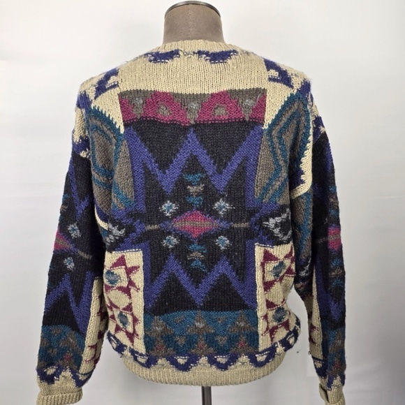 Vintage BOSTON TRADERS LIMITED EDITION  Hand Knitted Wool Sweater Men's XL - Picture 3 of 8